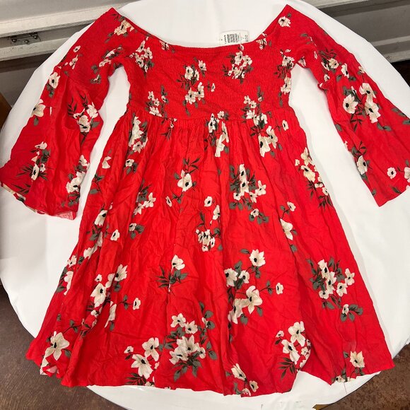 MSRP $64 Torrid Women's Size 2 (2X) Off the Shoulder Red Floral Pattern Dress - Picture 1 of 9